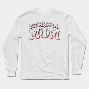 Baseball Mom Halftone Retro Long Sleeve T-Shirt